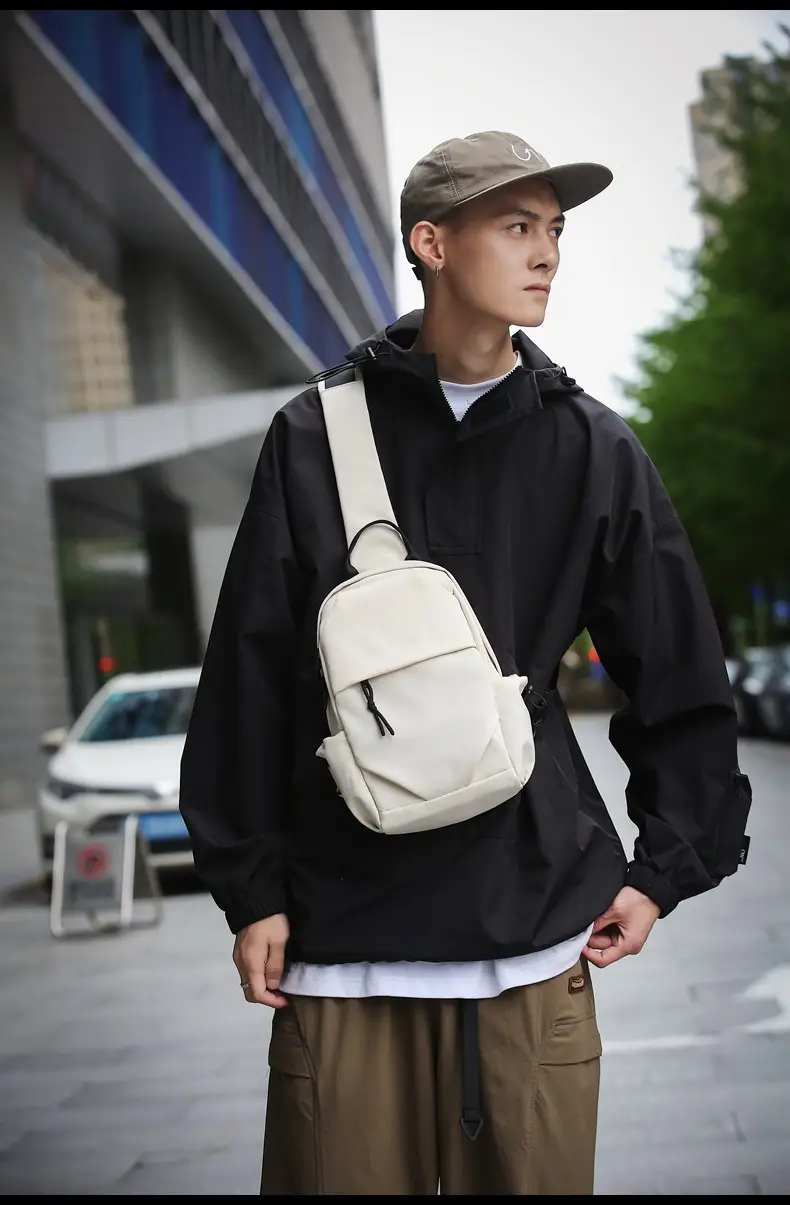 Men's White Chest Bag Shoulder Crossbody Style — feature 29