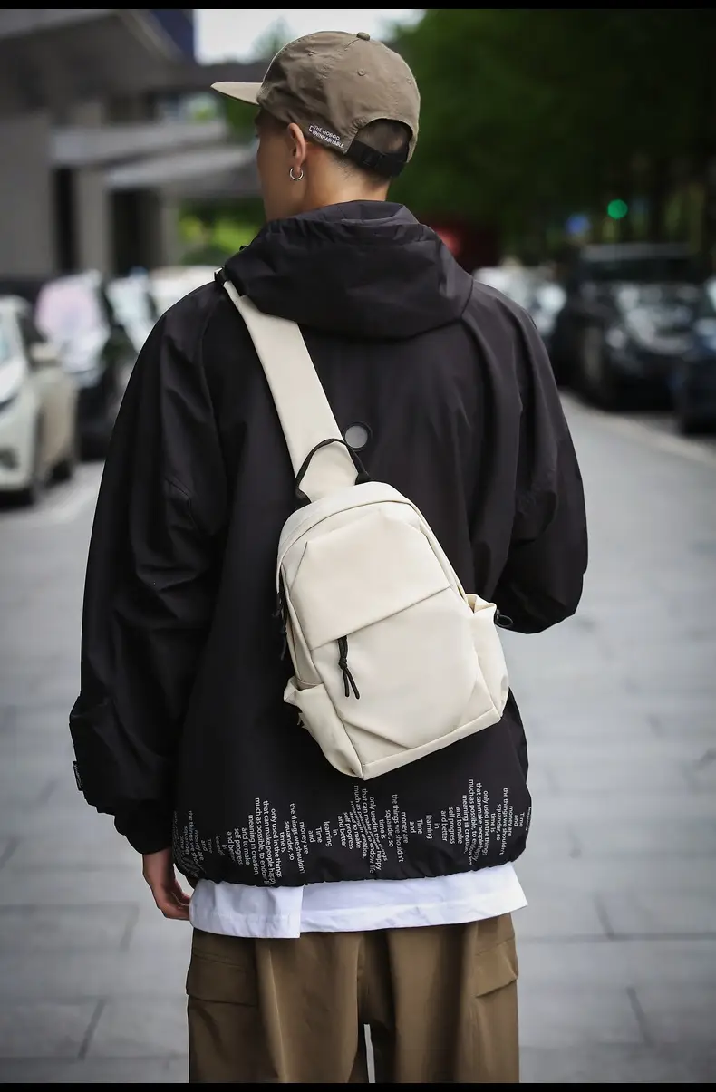 Men's White Chest Bag Shoulder Crossbody Style — feature 31