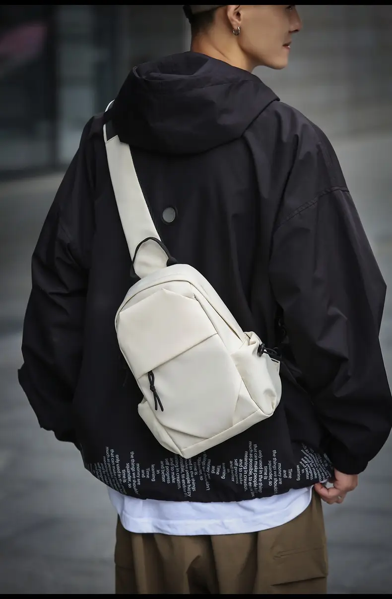 Men's White Chest Bag Shoulder Crossbody Style — feature 32