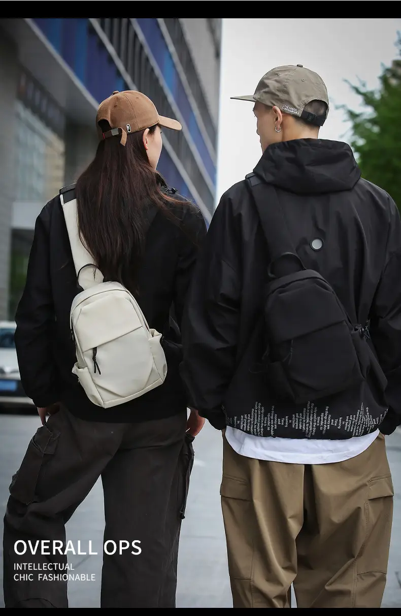Men's White Chest Bag Shoulder Crossbody Style — feature 4