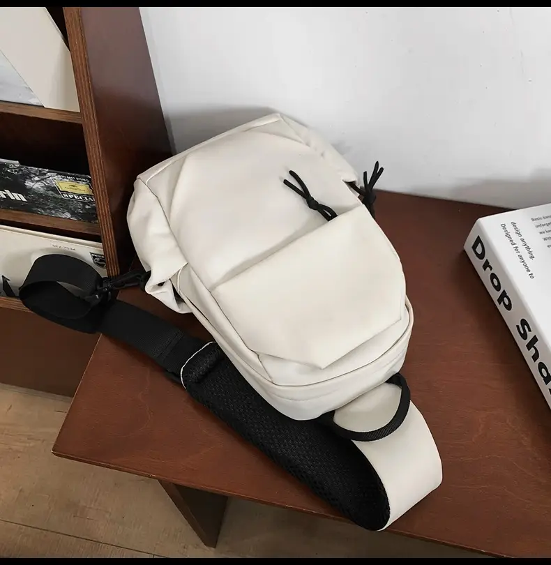 Men's White Chest Bag Shoulder Crossbody Style — feature 44