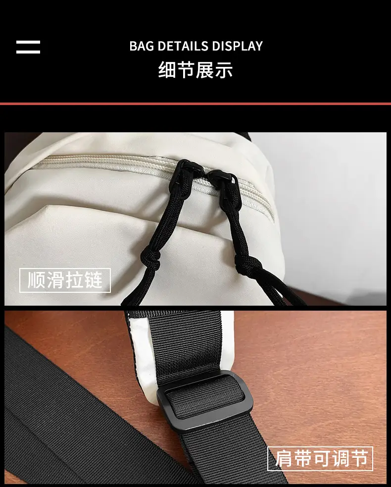 Men's White Chest Bag Shoulder Crossbody Style — feature 45