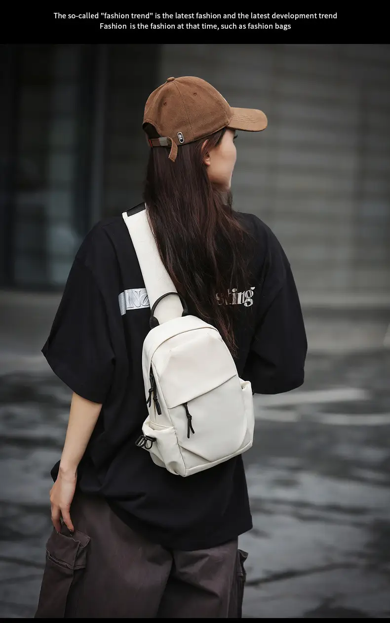 Men's White Chest Bag Shoulder Crossbody Style — feature 8