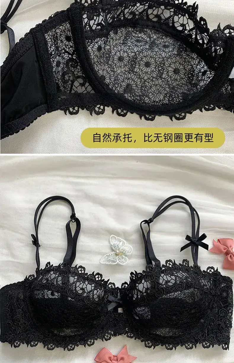 Sexy Lace Big Cup Underwear Women Plus Size Transparent — feature 5