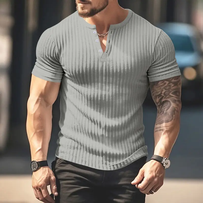 Men Grey Short Sleeve Hoodie Shorts Set Summer - Image 4