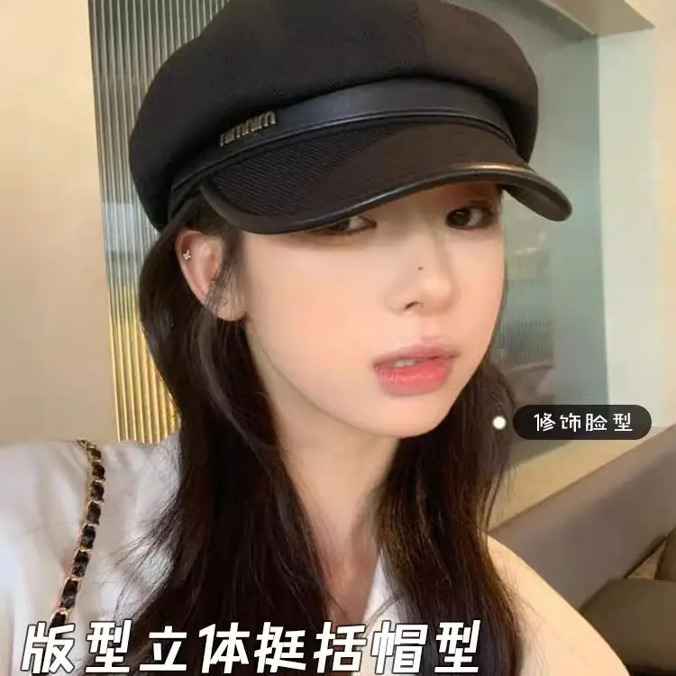 Women Vintage Painter Beret Cap Brown - Image 5