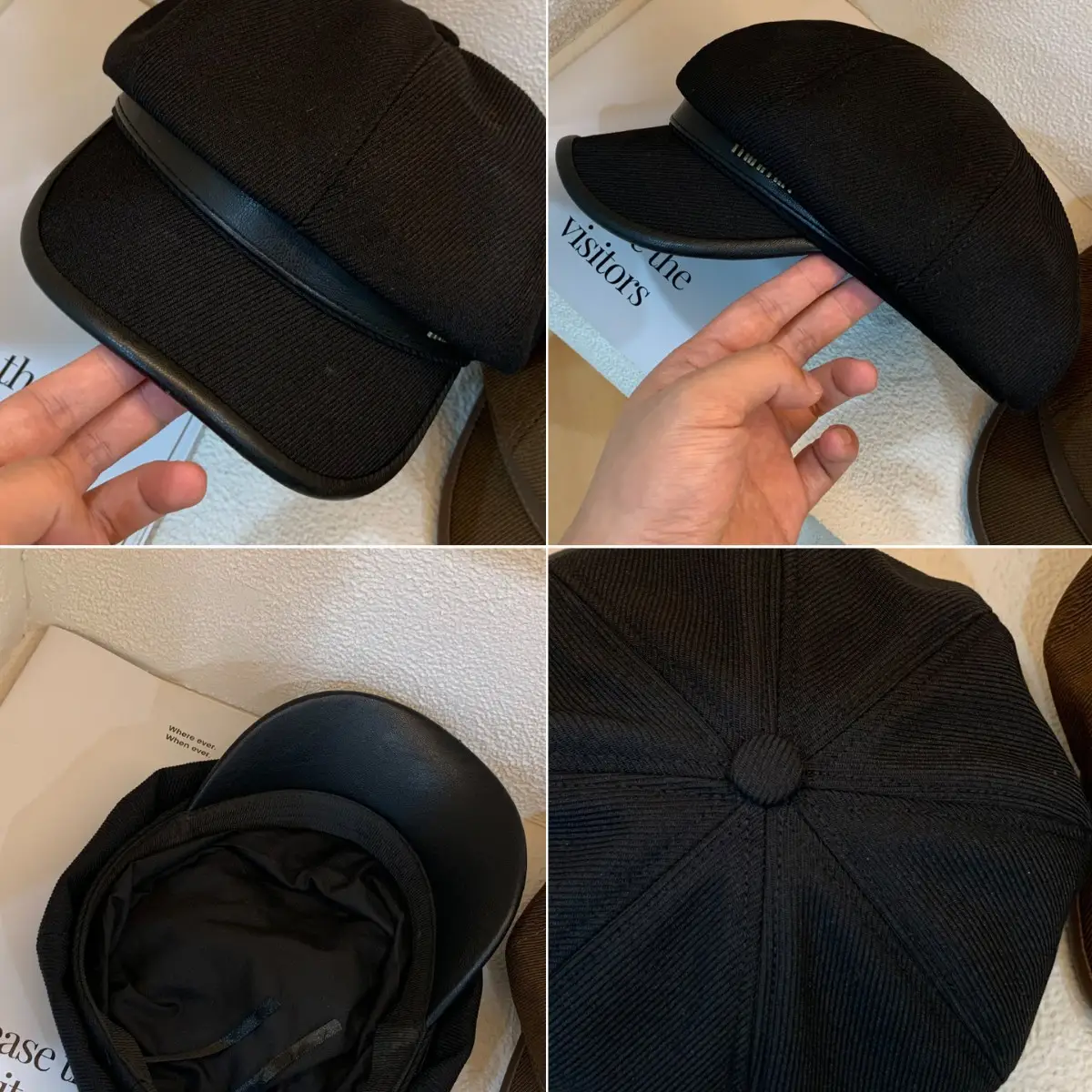 Women Vintage Painter Beret Cap Brown - Image 6