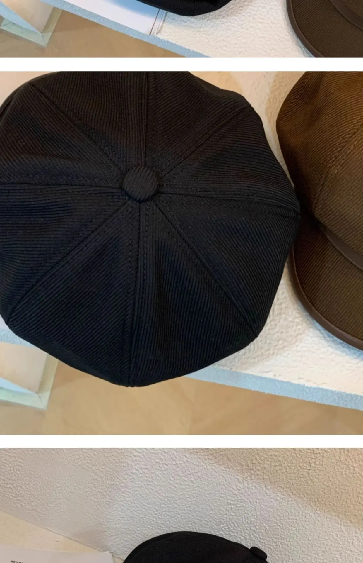 Women Vintage Painter Beret Cap Brown — feature 37