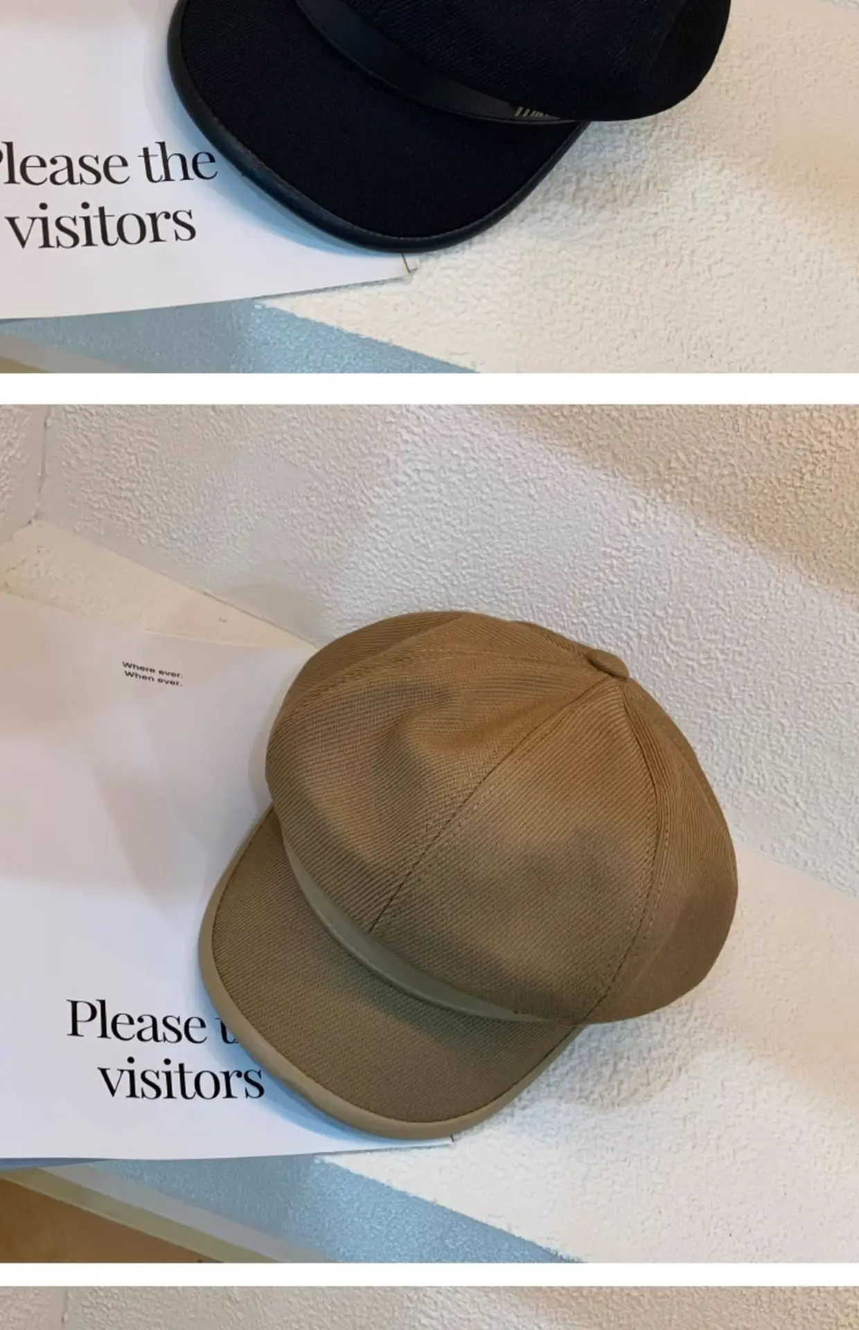Women Vintage Painter Beret Cap Brown — feature 39
