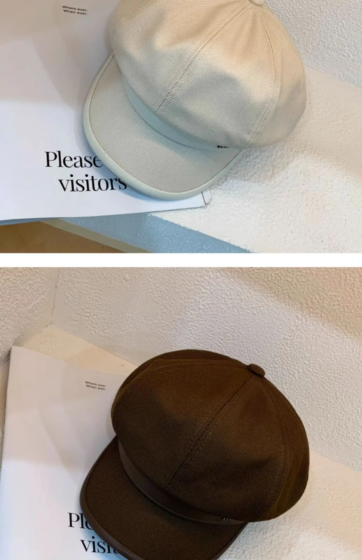 Women Vintage Painter Beret Cap Brown — feature 41