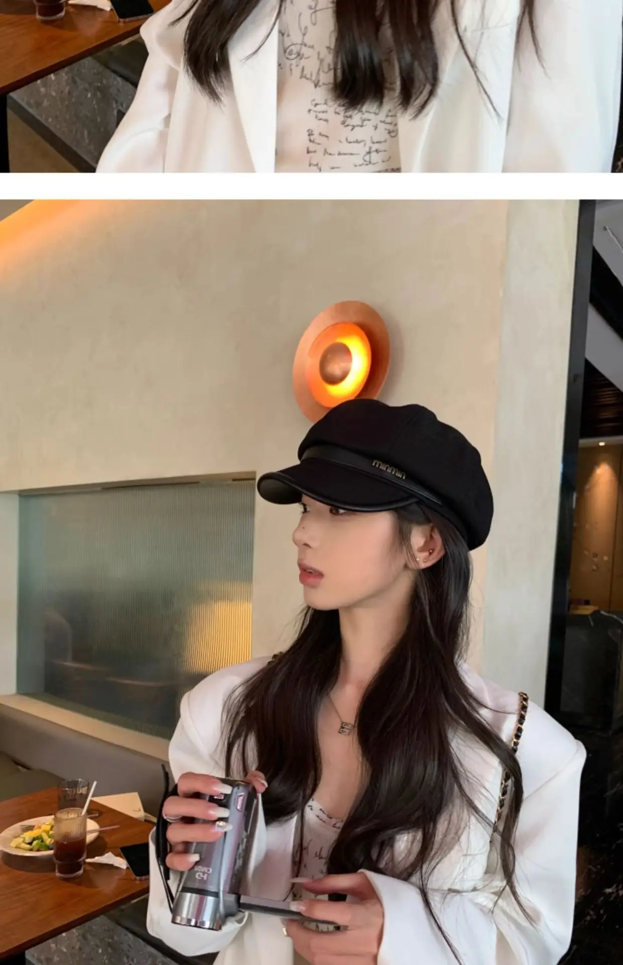 Women Vintage Painter Beret Cap Brown — feature 9
