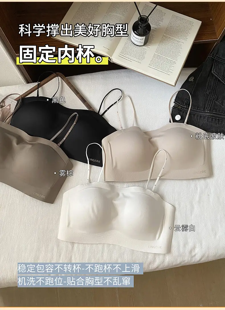 Women's Strapless Underwear Black Soft Anti-Slip Support — feature 2