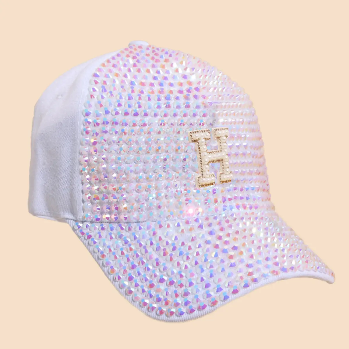 Women's Rhinestone Sun Hat with H Logo — feature 16