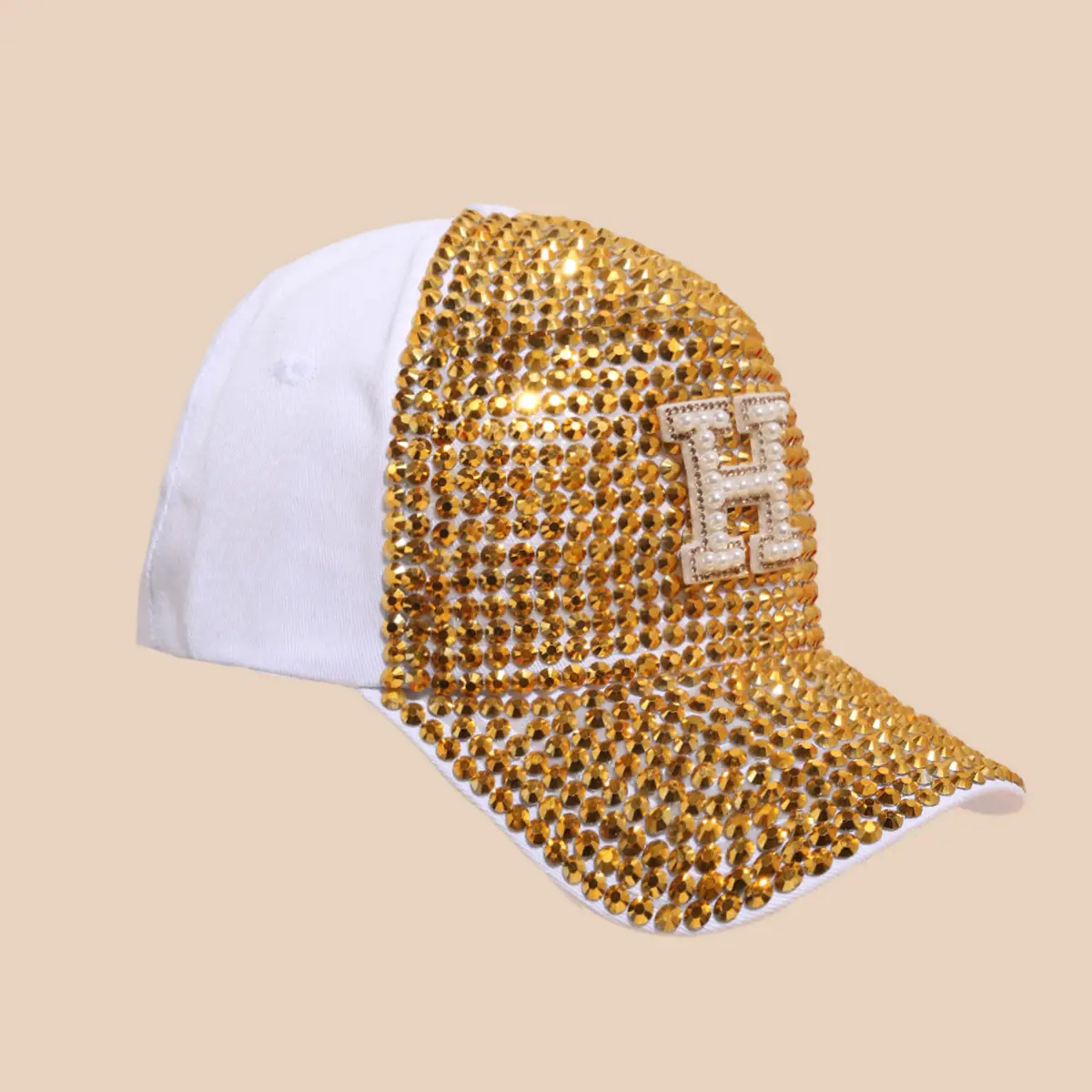 Women's Rhinestone Sun Hat with H Logo - Image 3