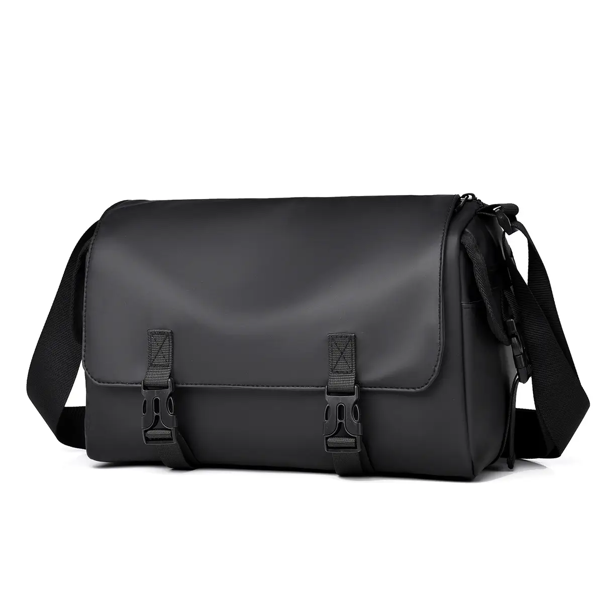 Black Crossbody Messenger Bag for Men Women Large Capacity - Image 7