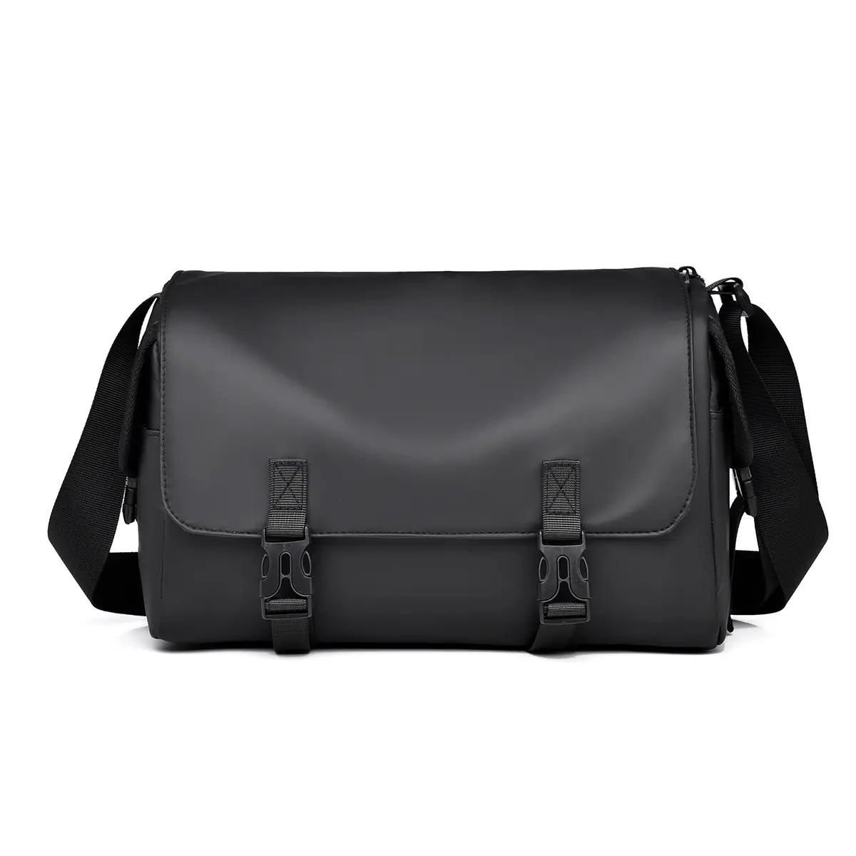 Black Crossbody Messenger Bag for Men Women Large Capacity - Image 2