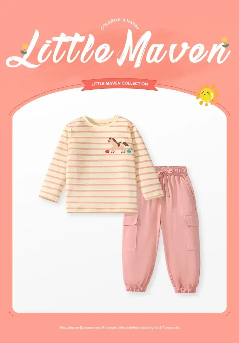 Little maven New Autumn Girls suit Children's Cotton Children's Wear Cute Long Sleeve Children's suit — feature 2