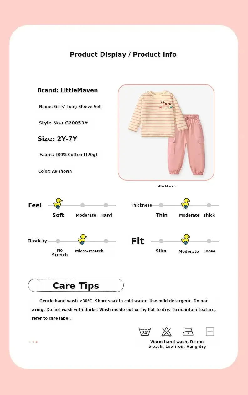Little maven New Autumn Girls suit Children's Cotton Children's Wear Cute Long Sleeve Children's suit — feature 3
