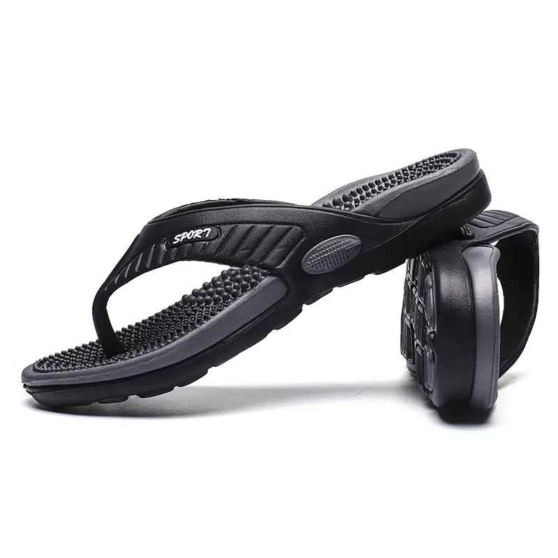 2022 Red Black Massage Flip Flops Men Summer — feature 5