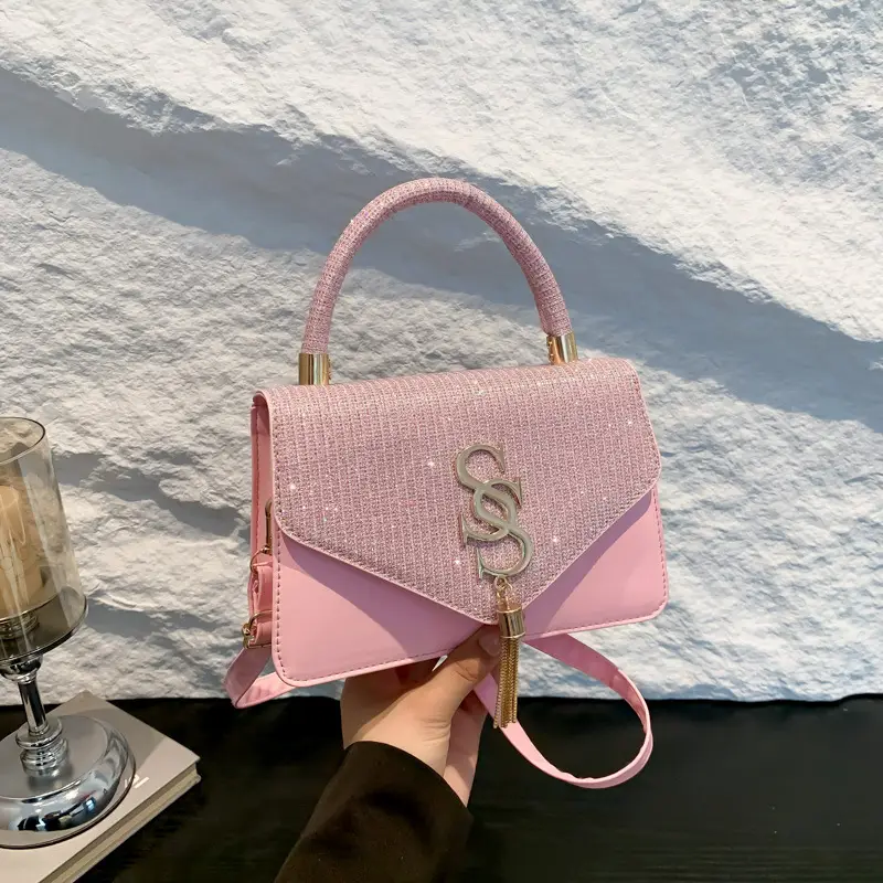 Black S-Logo Shoulder Bag for Women 2024 Spring Summer - Image 5