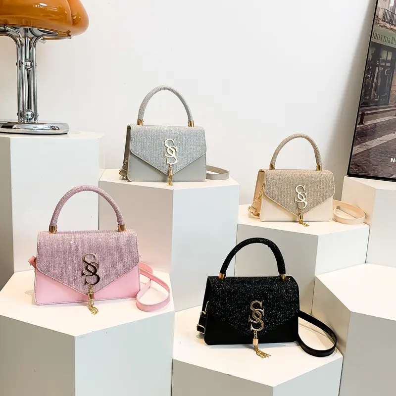 Black S-Logo Shoulder Bag for Women 2024 Spring Summer - Image 8