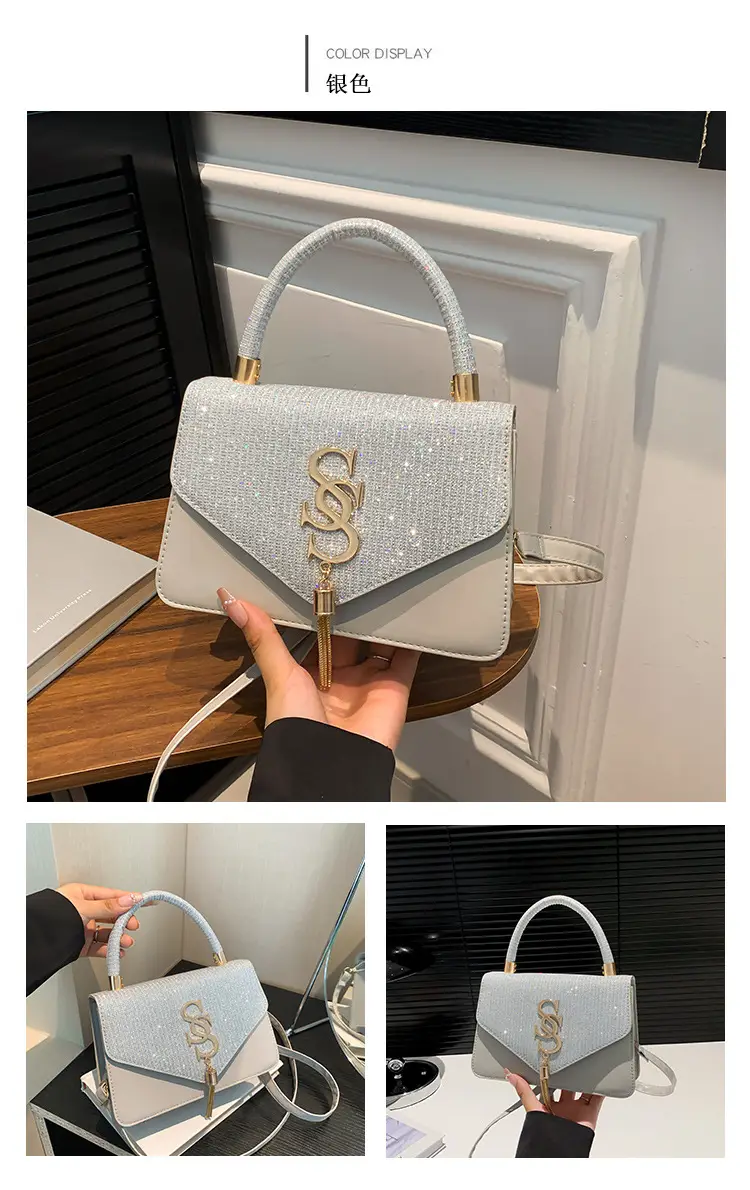 Black S-Logo Shoulder Bag for Women 2024 Spring Summer — feature 12