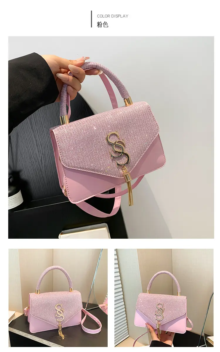 Black S-Logo Shoulder Bag for Women 2024 Spring Summer — feature 14