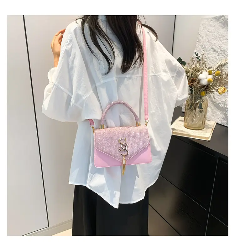 Black S-Logo Shoulder Bag for Women 2024 Spring Summer — feature 24