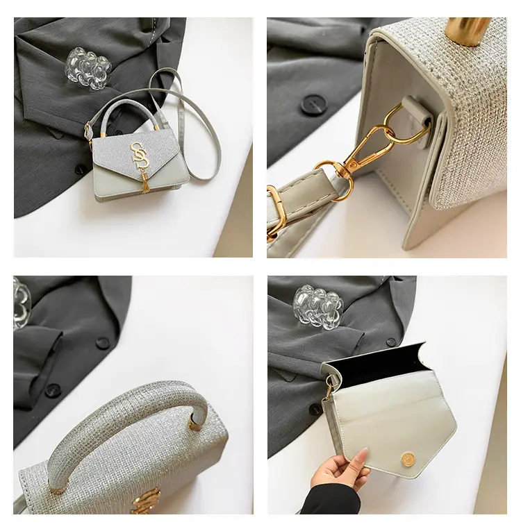 Black S-Logo Shoulder Bag for Women 2024 Spring Summer — feature 9