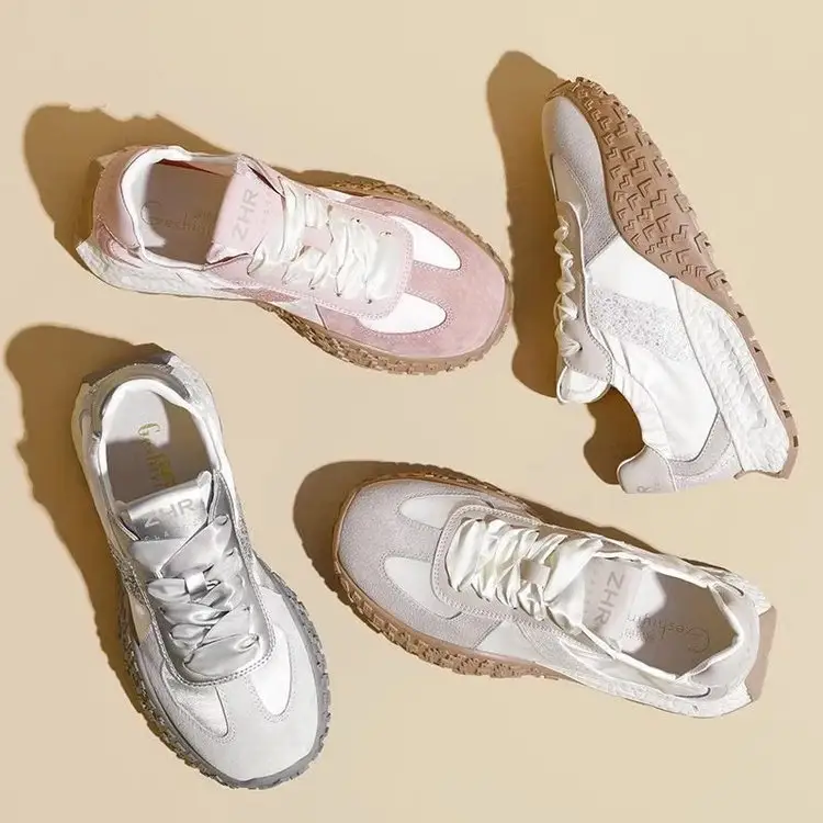 Women Silver Casual Sneakers with Thick Sole 2024 — feature 2