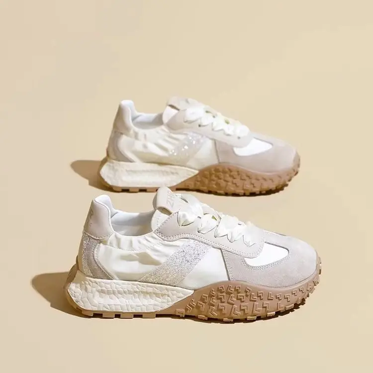 Women Silver Casual Sneakers with Thick Sole 2024 — feature 3