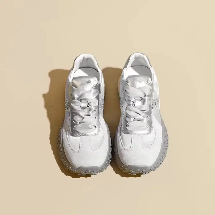 Women Silver Casual Sneakers with Thick Sole 2024 — feature 6