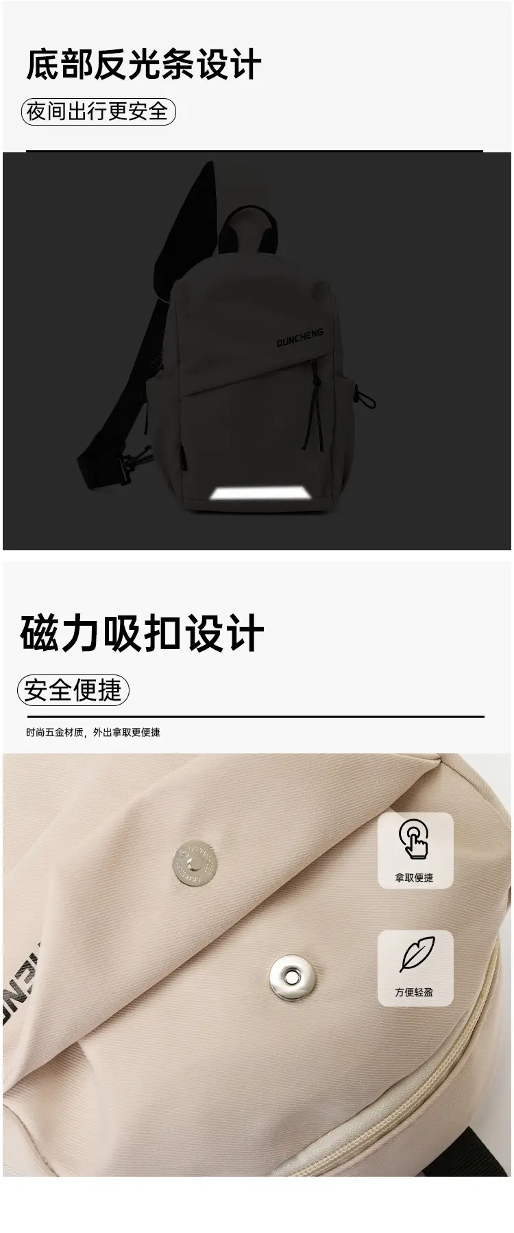 Men's Oxford Cloth Messenger Bag with Accessories — feature 4
