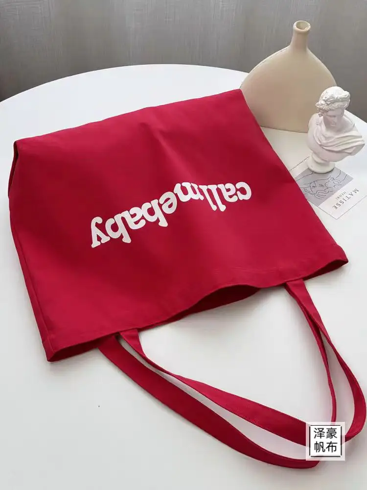 Korean Alphabet Canvas Shoulder Bag Large Capacity — feature 14