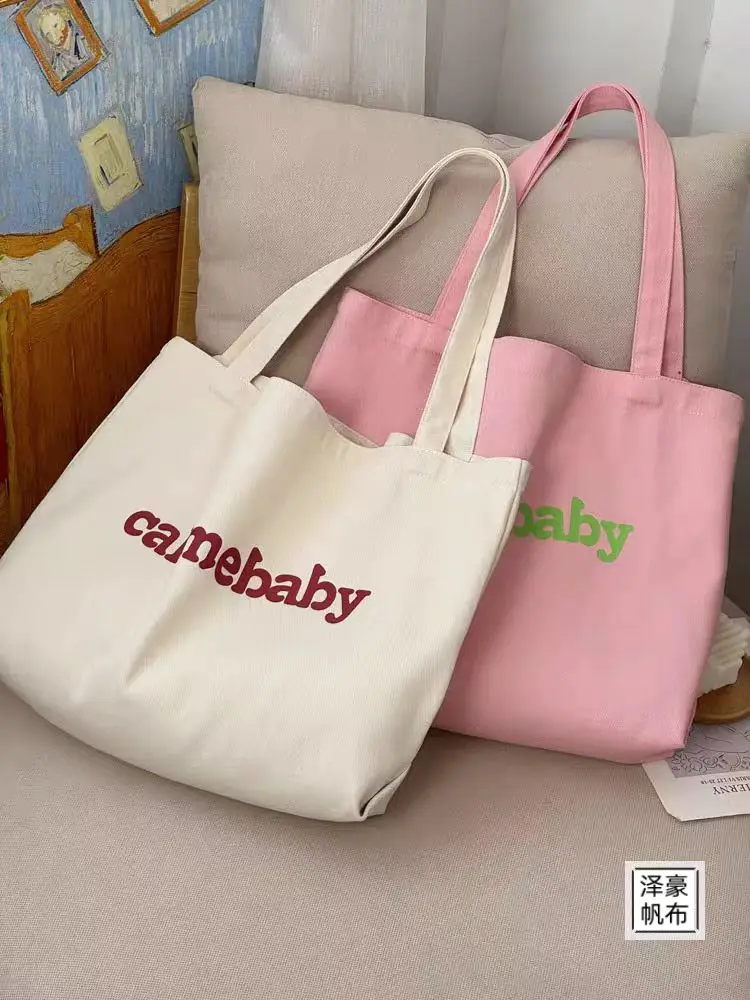 Korean Alphabet Canvas Shoulder Bag Large Capacity — feature 18