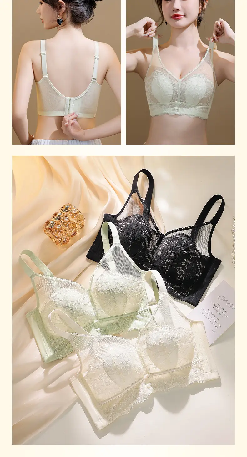Summer Ultra-Thin Lace Bra Women No Steel Ring — feature 21