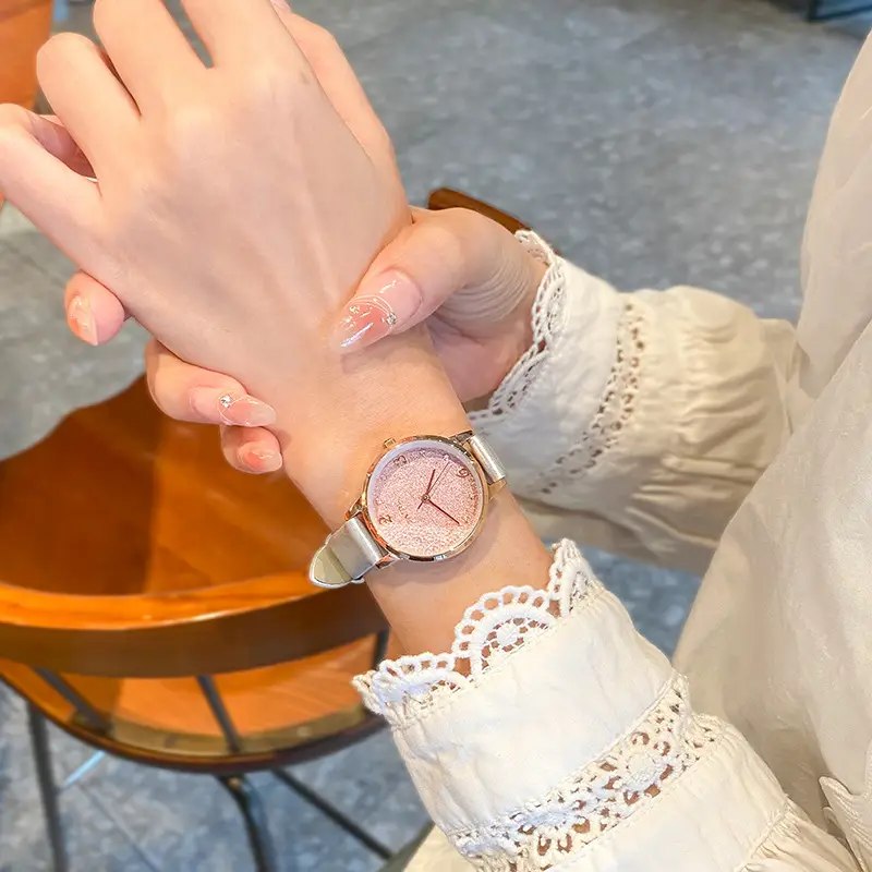 Women's Light Blue Quartz Wrist Watch with Stars Sky Design