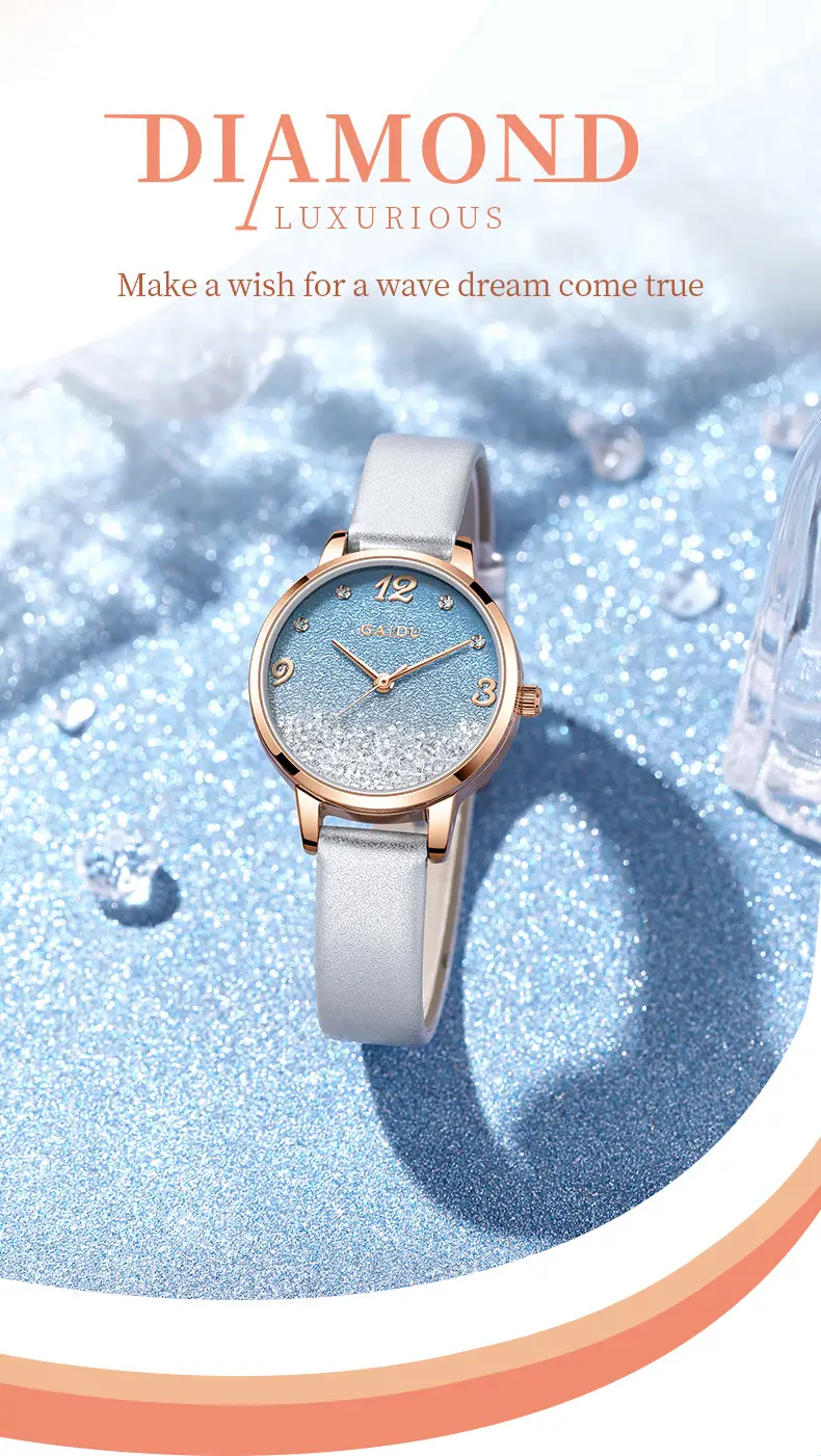 Women's Light Blue Quartz Wrist Watch with Stars Sky Design — feature 13