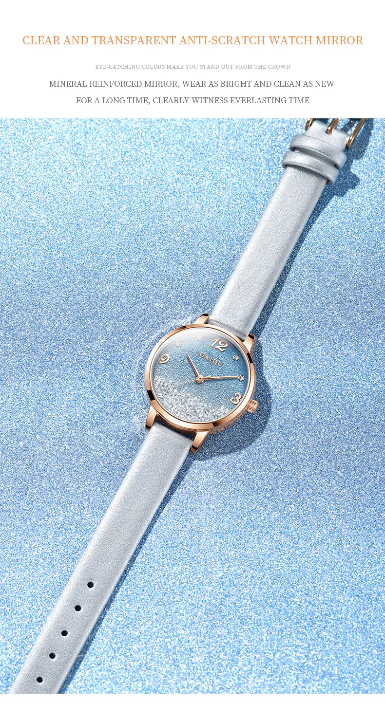 Women's Light Blue Quartz Wrist Watch with Stars Sky Design — feature 17