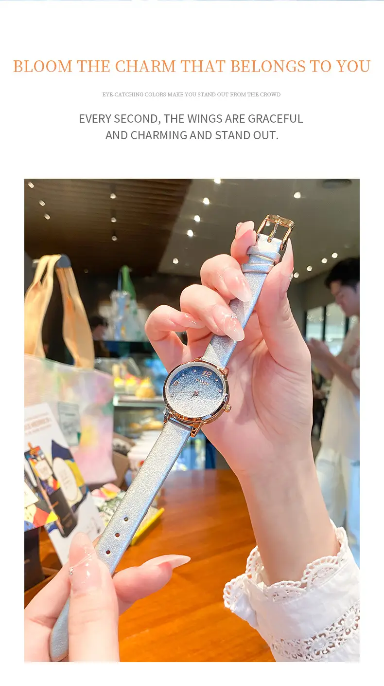 Women's Light Blue Quartz Wrist Watch with Stars Sky Design — feature 22