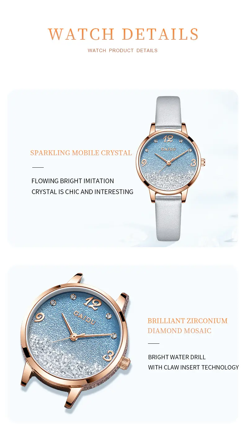 Women's Light Blue Quartz Wrist Watch with Stars Sky Design — feature 23