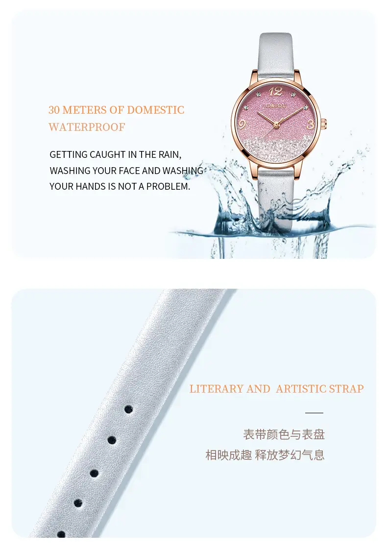 Women's Light Blue Quartz Wrist Watch with Stars Sky Design — feature 24
