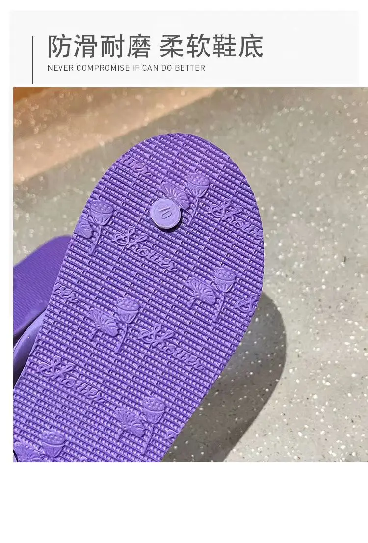Purple Rubber Flip Flops for Summer Casual Shoes — feature 9