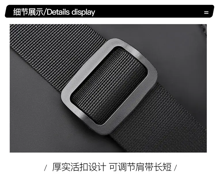 Black Retro Casual Messenger Bag for Men — feature 18