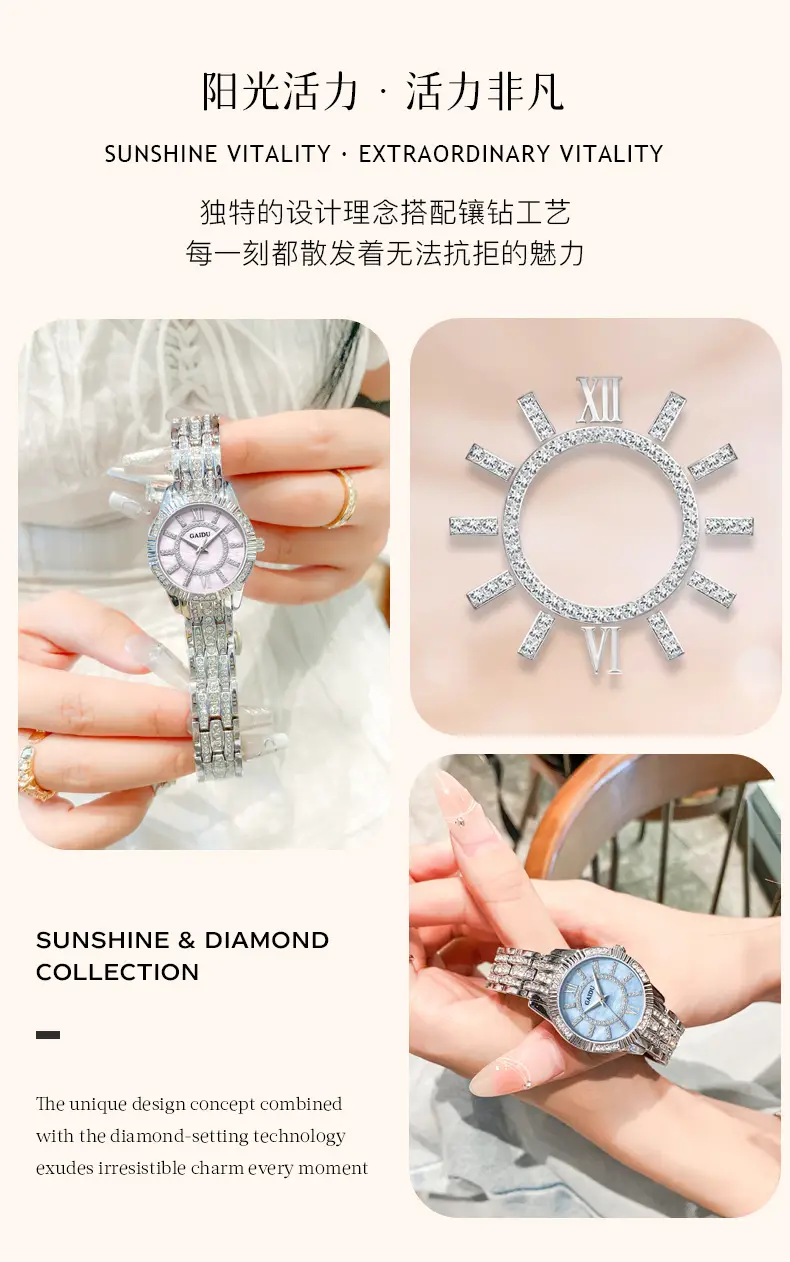 Kaido Women's Round Diamond Watch Pink Saffron — feature 2