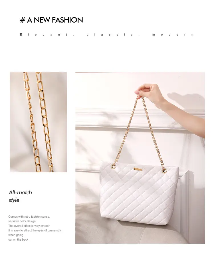 Diamond Embroidered Women's Tote Bag with Chain Shoulder Bag — feature 11