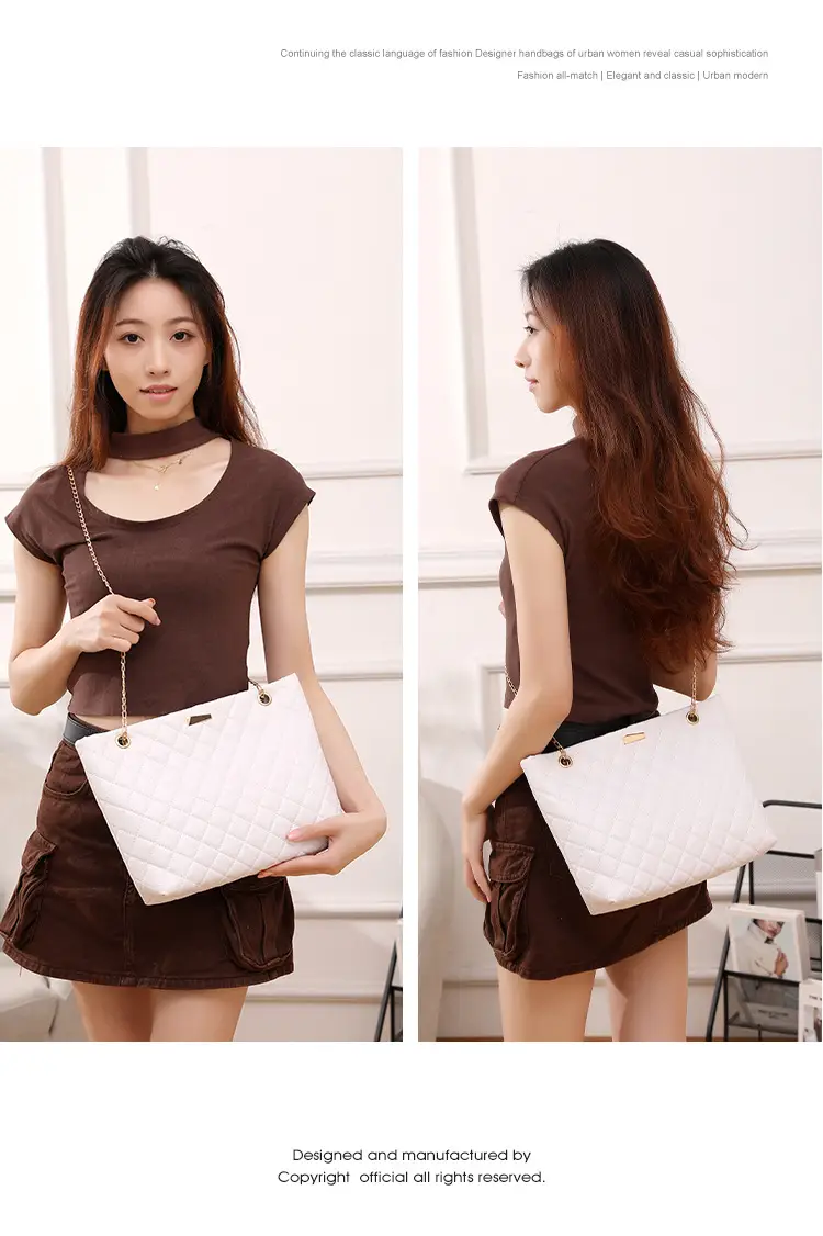 Diamond Embroidered Women's Tote Bag with Chain Shoulder Bag — feature 13