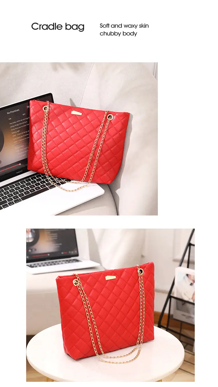 Diamond Embroidered Women's Tote Bag with Chain Shoulder Bag — feature 15