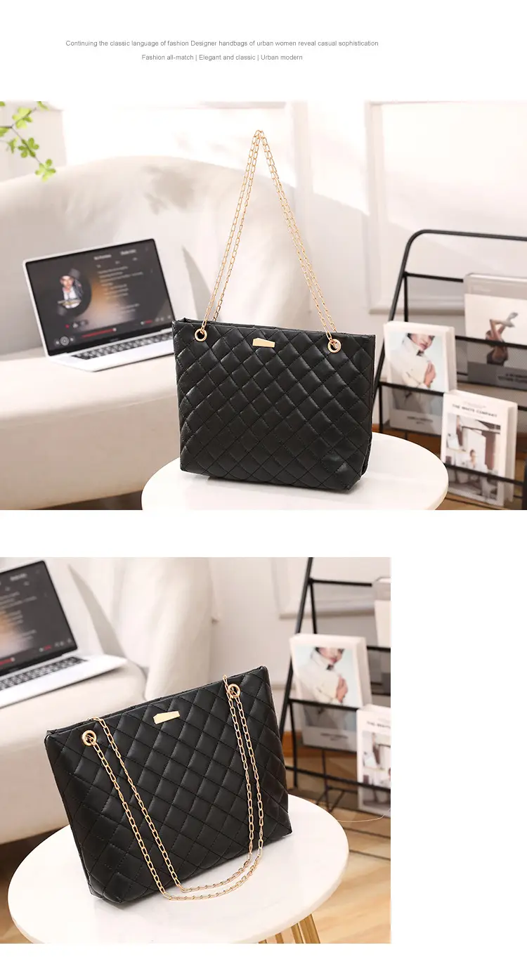 Diamond Embroidered Women's Tote Bag with Chain Shoulder Bag — feature 16