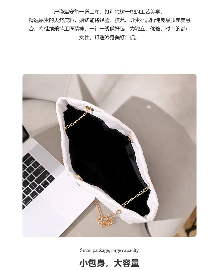 Diamond Embroidered Women's Tote Bag with Chain Shoulder Bag — feature 6